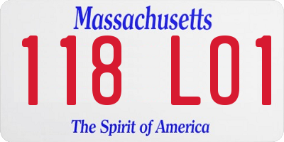 MA license plate 118LO1