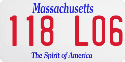 MA license plate 118LO6