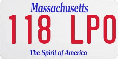 MA license plate 118LP0