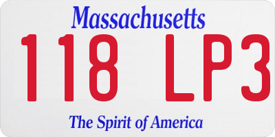 MA license plate 118LP3