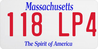 MA license plate 118LP4