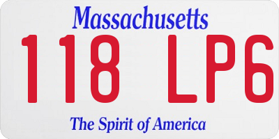 MA license plate 118LP6