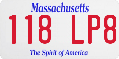 MA license plate 118LP8