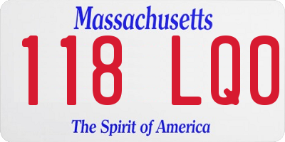 MA license plate 118LQ0