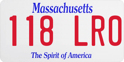 MA license plate 118LR0