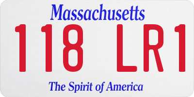 MA license plate 118LR1
