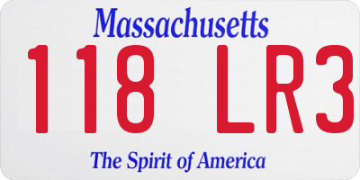 MA license plate 118LR3