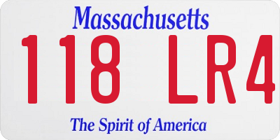 MA license plate 118LR4