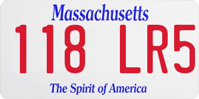 MA license plate 118LR5