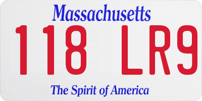 MA license plate 118LR9