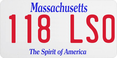 MA license plate 118LS0