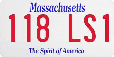 MA license plate 118LS1