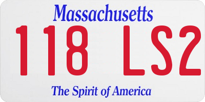 MA license plate 118LS2