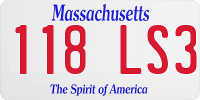 MA license plate 118LS3