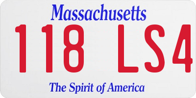 MA license plate 118LS4