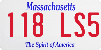 MA license plate 118LS5