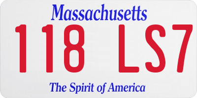 MA license plate 118LS7