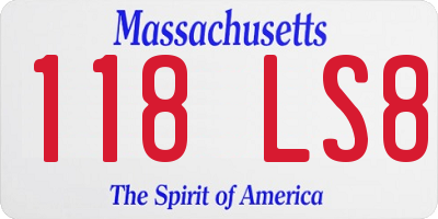 MA license plate 118LS8