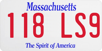 MA license plate 118LS9