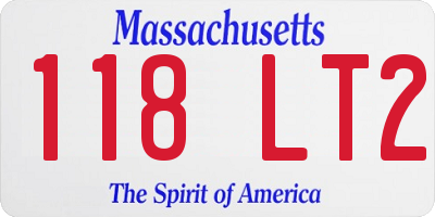 MA license plate 118LT2