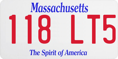 MA license plate 118LT5