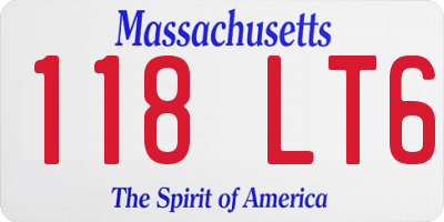 MA license plate 118LT6