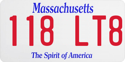 MA license plate 118LT8