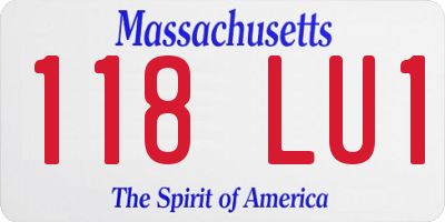 MA license plate 118LU1