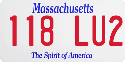 MA license plate 118LU2