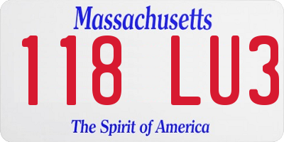 MA license plate 118LU3