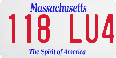 MA license plate 118LU4