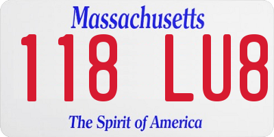 MA license plate 118LU8