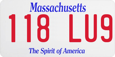 MA license plate 118LU9