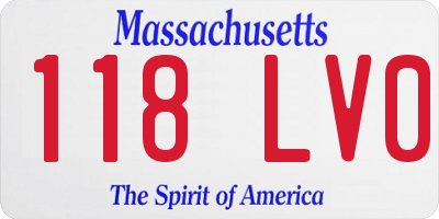 MA license plate 118LV0