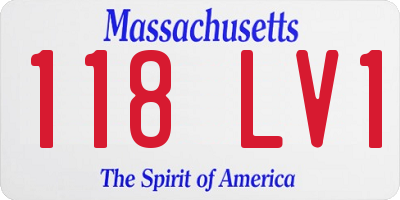 MA license plate 118LV1