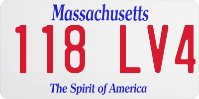 MA license plate 118LV4