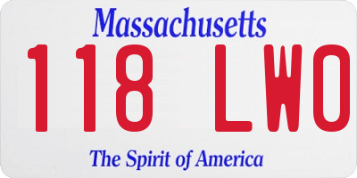 MA license plate 118LW0