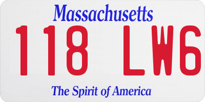 MA license plate 118LW6