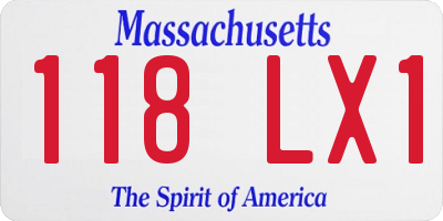 MA license plate 118LX1