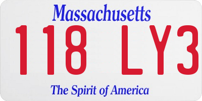 MA license plate 118LY3