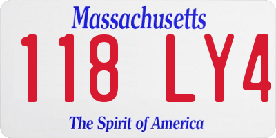 MA license plate 118LY4