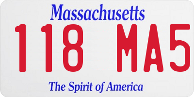 MA license plate 118MA5