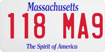 MA license plate 118MA9