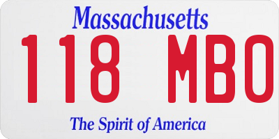 MA license plate 118MB0
