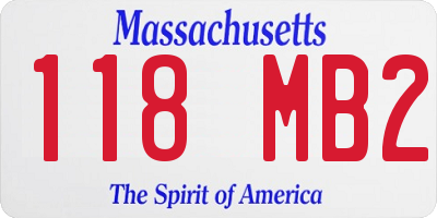MA license plate 118MB2