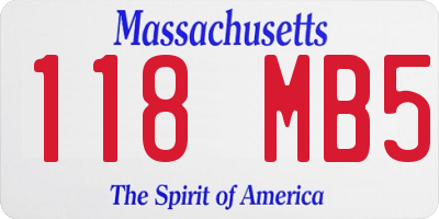 MA license plate 118MB5