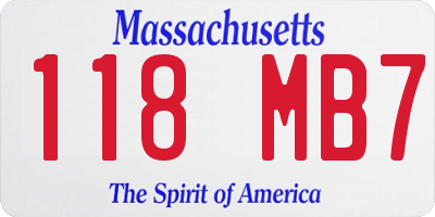 MA license plate 118MB7