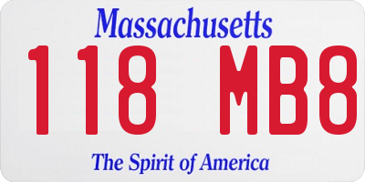 MA license plate 118MB8