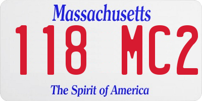 MA license plate 118MC2