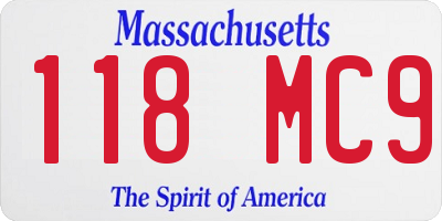MA license plate 118MC9
